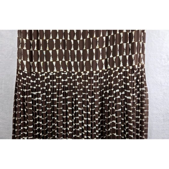 Jumper Dress Brown White Maxi 8/20 Avenue Geometric Tribal Print African Party - Picture 13 of 15